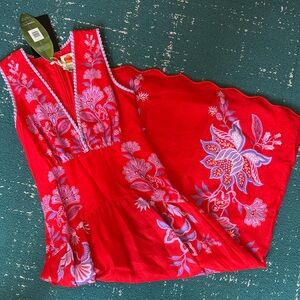 FARM Rio Red Floral Dress